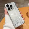 ガラスカメラレンズ保護iPhone 14の透明時計パターンケース14 Pro 13 12 Pro Max Plus Electroplated Matteバックカバー