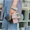Charme Armbänder Leder Karte Tasche Quaste Sile Bead Armband Manschette Brieftasche Schlüsselbund Für Frauen Mode Drop Lieferung Schmuck Dhbri