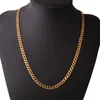 Correntes 3/5/7 mm de largura Hip-Hop Curb Cuban Link Corrente Pulseira Cor Dourada Colar De Aço Inoxidável Para Homens Mulheres Moda Jóias