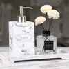 Zeepdispenser Badkamer Accessoires INS Imitatie Marmer Streep Hars Handdesinfecterend Fles Shampoo Dispenser Lotion Fles Voor el 230605