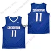 coe1 2020 New NCAA College Creighton Bluejays Jerseys 11 Marcus Zegarowski Basketball Jersey Tamanho Masculino Jovem Adulto