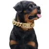 Catene Collana con colletto in oro da 15 mm per cani da compagnia Stong Maglie in metallo in acciaio inossidabile Catena antiscivolo Addestramento per grandi razze-Rottweiler2571