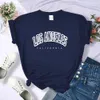 Women's T-Shirt Los Angeles California Funny Letter Print Womens T-Shirt Street Breathable Short Sleeve Fashion Casual Clothes Summer Tshirts 230606