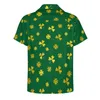 Camisas casuais masculinas St Patricks Day Camisa dourada Irish Shamrocks Férias soltas Verão Streetwear Blusas Manga curta Top oversized