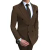 Men's Suits Men Suit Outfits Tuxedo Burgundy Peaked Lapel Double Breasted White Wedding Blazer Jacket Pants Slim Fit Costume Homme Coat