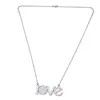 Collier Impression De Transfert De Chaleur Lettre D'AMOUR Collier Chaîne Plate DIY Pendentifs Impression Figure Suspendus Accessoires En Gros Cadeau