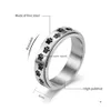 Band Rings Rotatable Stainless Steel Puppy Paw Ring Spinner For Women Men Love Rose Gold Relieving Anxiety Fashion Jewelry Drop Deliv Dhuzt
