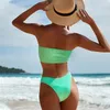 Twopiece Suits Para Praia Seksi Bandeau Bikini Kadın Brezilyalı Set Mayo Kadınlar Biquini 230605 için Mikro Yeşil Mayo Takım
