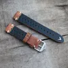 Watch Bands Vintage Leather Strap Band 20mm 22mm 24mm Porous Breathable Handmade Stitching Watchstrap For Each Accessories