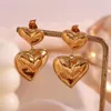 Hoop Earrings MamacitaSlay Ladies Jewelry Heart Shaped High-end Stainless Steel Gold Plated Anti-Oxidation