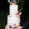 Autres fournitures de fête d'événement Décoration de gâteau personnalisée avec date et cœur Couples personnalisés Script Cake Toppers pour mariage Décoration de gâteau de mariage rustique 230605