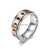 Band Rings Reduce Anxiety Rotatable Moon Solar Ring Stainless Steel Decompress For Women Men Fashion Jewelry Drop Delivery Dhtwh