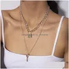 Hanger Kettingen Key Lock Ketting Chokers Gouden Kettingen Mtilayer Mode-sieraden Vrouwen Liefde Drop Levering Hangers Dh0Jo