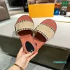 2023 Hausschuhe Designer Slides Sandal Women Low Heel Casual Shoes Classic Open Toe Beach Slipper Pure Color Flip Flops Mode Sommersandalen 35-42