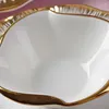 Tallrikar middag Tray Plate Geometry Organizer Ceramic Set White Bone China Gold Flower Christmas Pratos de Jantar Tableware ZZ50PZ