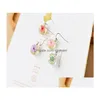 Dangle Lustre Pissenlit Fleurs Séchées Boucles D'oreilles 5 Couleurs Vraies Jonquilles Fleur Boucle D'oreille Boule De Verre Pressé Boucle D'oreille Bijoux Cadeau W Dhoqg