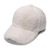 Top kapaklar kış kalın yumuşak yün beyzbol kapağı kadınlar moda sıcak düz renk peluş ayarlanabilir snapback şapkalar kızlar kızlar gorras kemik