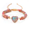 Bedelarmbanden 2023 Edge Heart-shaped Imperial Stone Bracelet Handgeweven Double Beaded Bag Retro Sieraden Accessoires