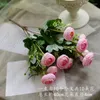 装飾的な花1ブーケ人工牡丹ティーローズカメリアシルクフェイクフラワーフレーズディーガーデンウェディングデコレーション