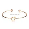 Cuff Fashion Knot Bracelet Sier Color Open Bangles Jewelry Love Proposal Will You Be My Bridesmaid Good Friend Gift Drop Delivery Bra Dhoiq