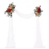 Fleurs décoratives Fleur Artificielle Arche De Mariage Kit Swags Avec Tissu Sheer Drap Floral Pour Signes Décor Pack De 3