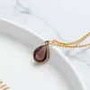 Colorful Simple Water Drop-shaped Necklace for Women Girls Gold Color New Resin Geometric Clavicle Necklace Gifts