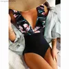 Dames Badmode Ashgaily 2023 Ruffle One Piece Badmode Vrouwen Patchwork V-hals Badpak Tummy Control Badpak Zomer Monokini Vrouw T230606