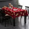 Table Cloth Chenille Rectangular Tablecloth Ginkgo Leaf Pattern Chinese Style El Party Wedding Cover Square Wine Red Tablecloths