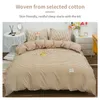 Bedding sets 100% Cotton Japanese Simple Style Duvet Cover Bedding Set With Plaid Stripe Skin Friendly Breathable 1 Duvet Cover 2 Pillowcase 230605