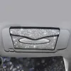 Novos acessórios para carro caixa de lenços de cristal strass caixa de lenços de carro viseira tipo couro PU caixa de lenços capa com brilho suporte de papel feminino