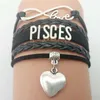 Pulseiras de charme LGBT Novo têxtil Pulseira de corda de couro combinação de letras Pulseira de tecido com pingente Pulseira de várias camadas