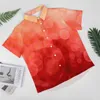 Men's Casual Shirts Sunset Spotted Print Vacation Shirt Abstract Artwork Summer Vintage Blouses Short Sleeve Graphic Clothes Plus Size