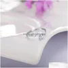 Pierścienie zespołu Regulowany pierścionek dla kobiet podwójne serce cyrkon 4 kolorowy otwarty palcem propozycja ślubna prezent moda biżuteria dostawa dhdwl