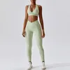 Active Sets Sportswear Woman Gym Set Sexy Halter Bra Push Up Short Suit For Fitness Sport Top Leggings Workout Clothes Yoga Tracksuit