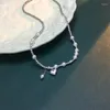 Łańcuchy 925 srebrna miłość wisiorek baroque perłowy Naszyjka niszowa projektowanie łańcucha okrągłe koraliki ozdoby