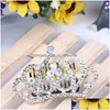 Tiaras Crown Princess Tiara Comb Flower Girls Crystal Rhinestone Hair Head Wear Accessories Birthday Present Will and Sandy Drop Delive Dh68i