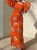 Etnische Kleding Afrikaanse Jurken Voor Vrouwen Dashiki Maxi Jurk Moslim Mode Abaya Lange Mouw Dames Traditionele Afrika Fairy
