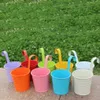 Planters Pots Multicolor Bucket Flower Holder Metal Succulent Hanging Flowerpot Basket Plant Planter Balcony Decors 230606