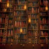 Wallpapers Retro Boekenplank Olieverfschilderij 3D Po Wallpaper Cafe Kantoor Bibliotheek Literaire Boekhandel Industrieel Decor Achtergrond Behang