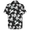 Мужские повседневные рубашки счастливой собаки, свободная рубашка, мужчина, забавные белые собаки, гавайские печатные винтажные винтажные блузки
