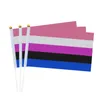 14x21cm Rainbow Flag med flaggstång Rainbow Gay Lesbian Homosexual Bisexual Pansexuality Transgender LGBT Pride