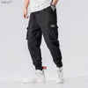 2022 Calça Cargo Masculina Multi-bolsos Design Masculino Cintura Elástica Harém Pant Rua Punk Hip Hop Casual Masculino Calças do Exército Joggers 5XL L230520