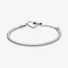 Heart T-Bar Snake Chain Armband för Pandora Authentic Sterling Silver Charm Armelets Designer Jewelry for Women Girls Wedding Love Armband med Original Box