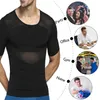 Men's Body Shapers Mens Compression Shirt Slimming Body Shaper Waist Trainer Workout Tops Abs Abdomen Undershirts Shapewear Shirts 230606