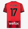 Version du joueur 2023 2024 Jerseys de football Pulisic Rafa Leao AC 23 24 S Giroud Tonali Theo Koche Reijnders Loftus-Cheek Bennacer Football Shirt Special-Edition 4th