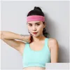 Other Sile Breathable Head Band Solid Color Sport Work Out Running Hair Bands Sweatband Headwraps Drop Delivery Jewelry Hairjewelry Dhchw