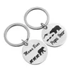 Nyckelringar Papa Mama Bear Ring Rostfritt stål Animal Mönster Keychain Holder hänger Fashion Jewelry Will och Sandy Drop Delivery Dhjyy