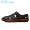 Mixidelai Summer Men Sandals 2023 Leisure Beach Men Shoes أحذية عالية الجودة من الجلد الأصلي الصنادل الحجم الكبير 39-47 L230518
