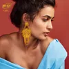 Dangle Chandelier XUHUANG African 24K Gold Plated Luxury Earring For Wedding Party Jewelry Gift Dubai Arabic Indian Copper Earrings Tassel Pendant 230605