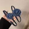 Gargantilha 2023 Corrente de Corda com Cadarço Moda Com Tecido Denim Azul Colar de Flores para Mulheres Jóias da Moda no Pescoço Acessórios Presentes